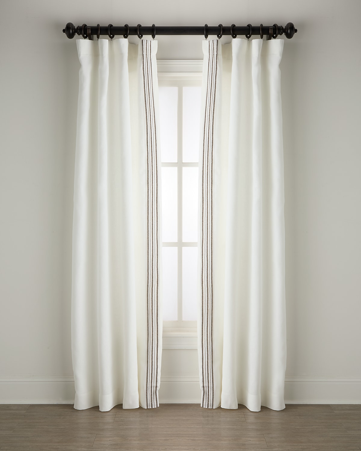 Home Silks Trelli Light-filtering Linen Drapery Panels, 52" X 96" - Set Of 2 In Silver