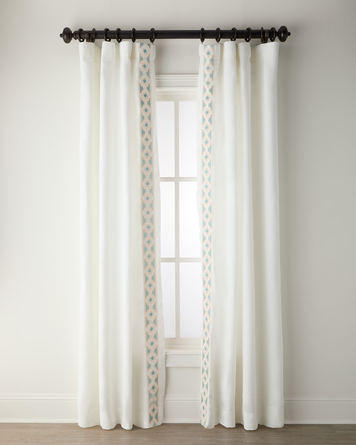 Home Silks Amalfi Light-filtering Linen Drapery Panels, 52" X 96" - Set Of 2 In Spa Green