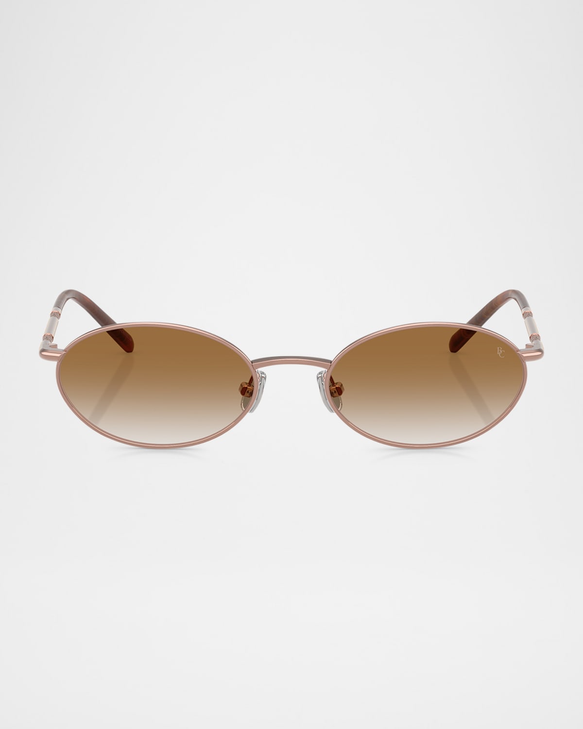 Brunello Cucinelli Womens Pink Bc2006st Oval-frame Titanium Sunglasses In Rose Gold