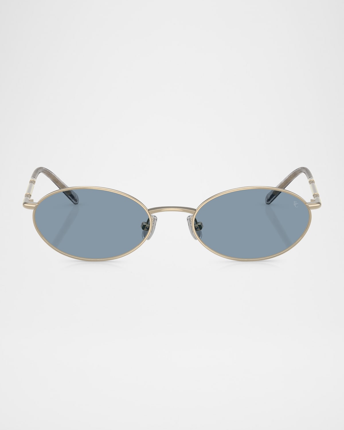 Brunello Cucinelli Womens Bc2006st Oval-frame Titanium Sunglasses Gold In Gold