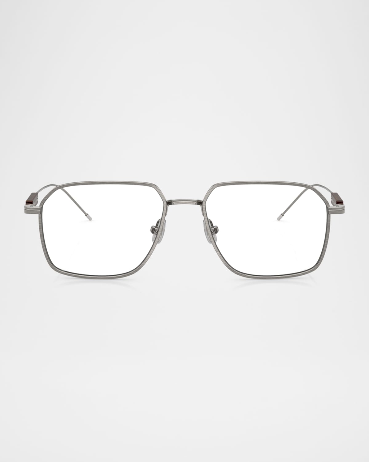 Brunello Cucinelli Men's Bc1004t Rectangular Optical Glasses In Pewter