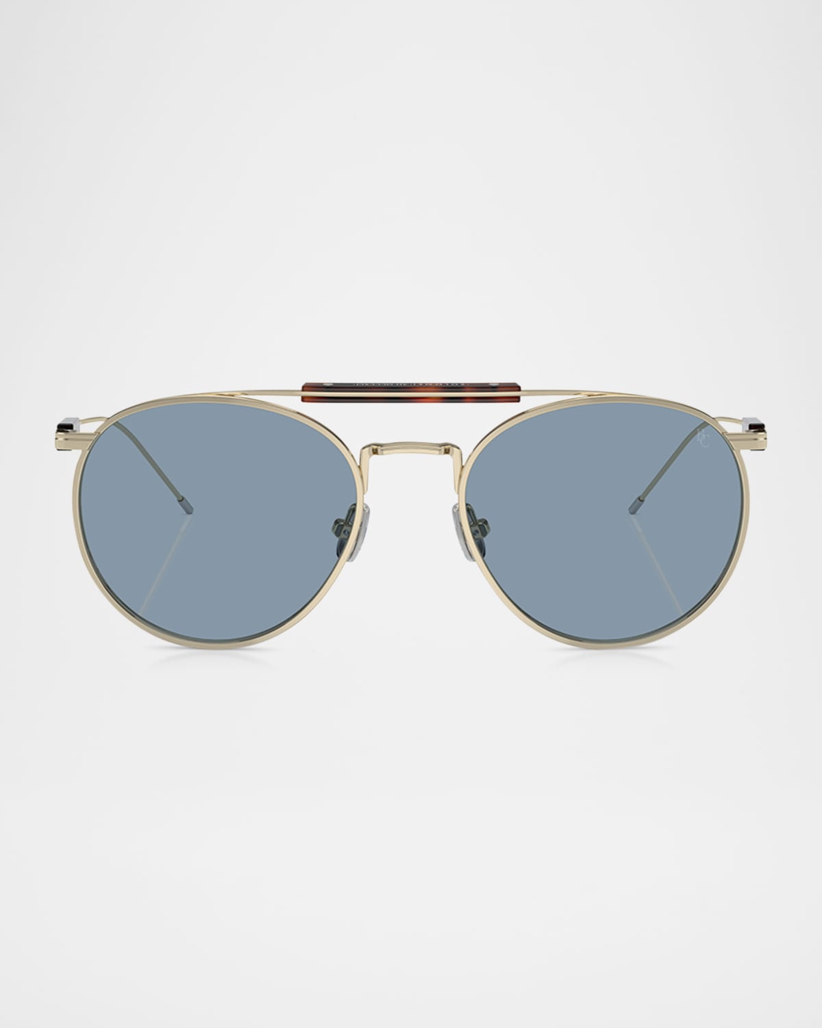 Brunello Cucinelli Men's Bc2004st Round Sunglasses In Gold