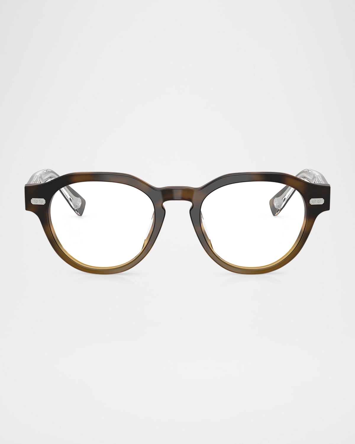Brunello Cucinelli Men's Bc3007 Round Optical Frames In Light Blue