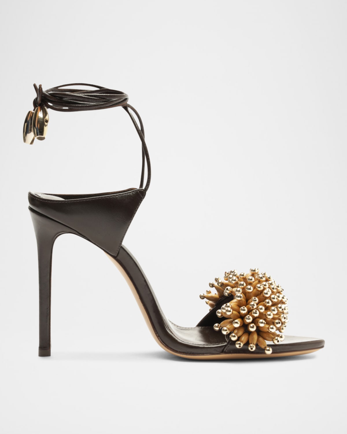 Alexandre Birman 100mm Zaya Sandals In Dark Brown