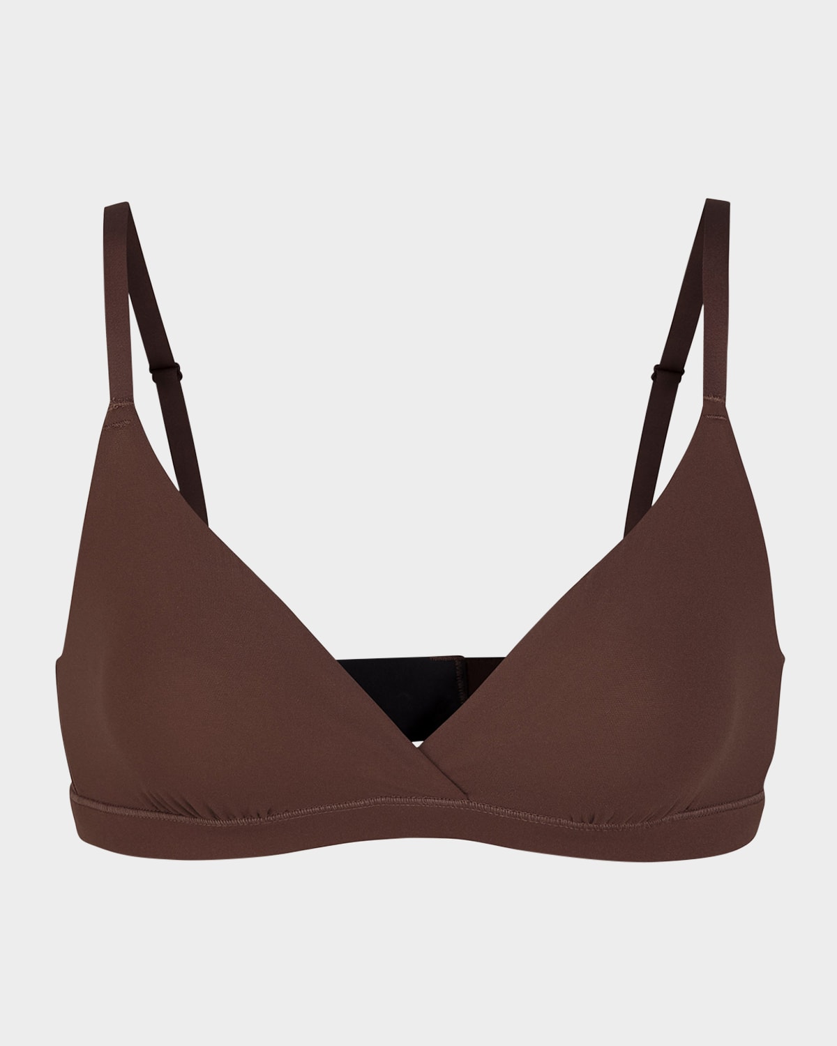 Skims Fits Everybody Triangle Stretch-woven Bra In Cocoa