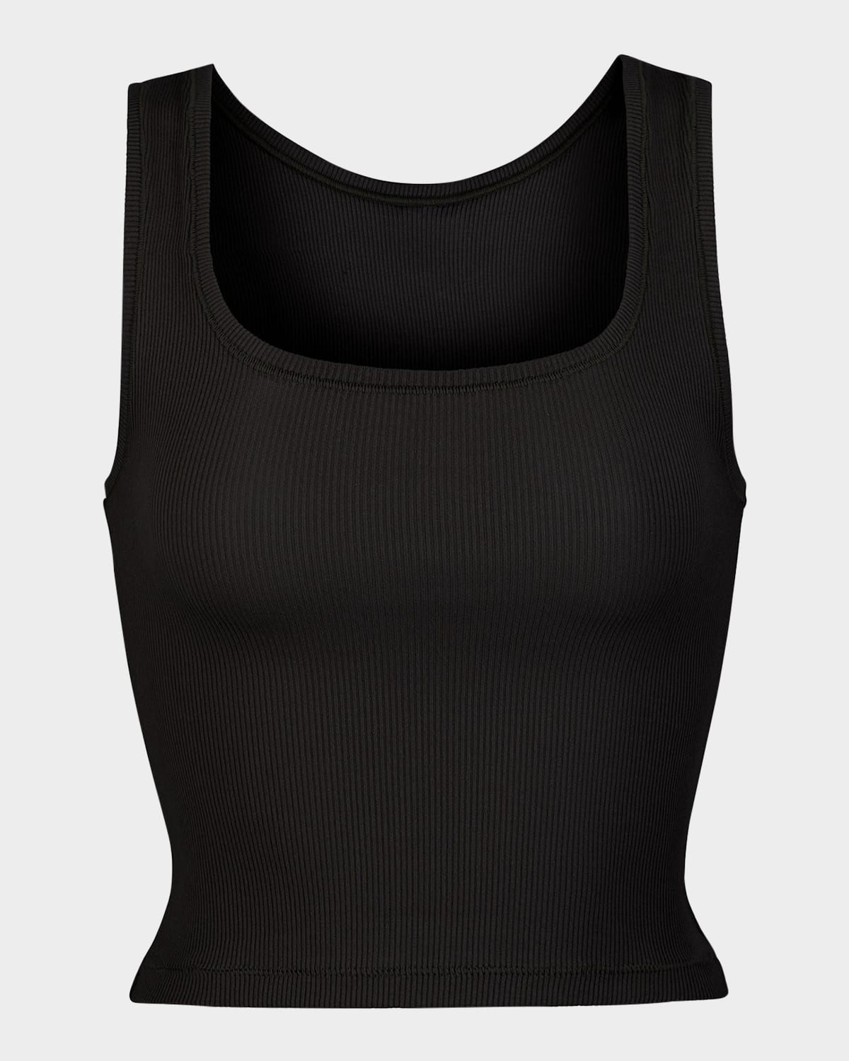 Skims Cotton Rib Cropped Tank In Soot