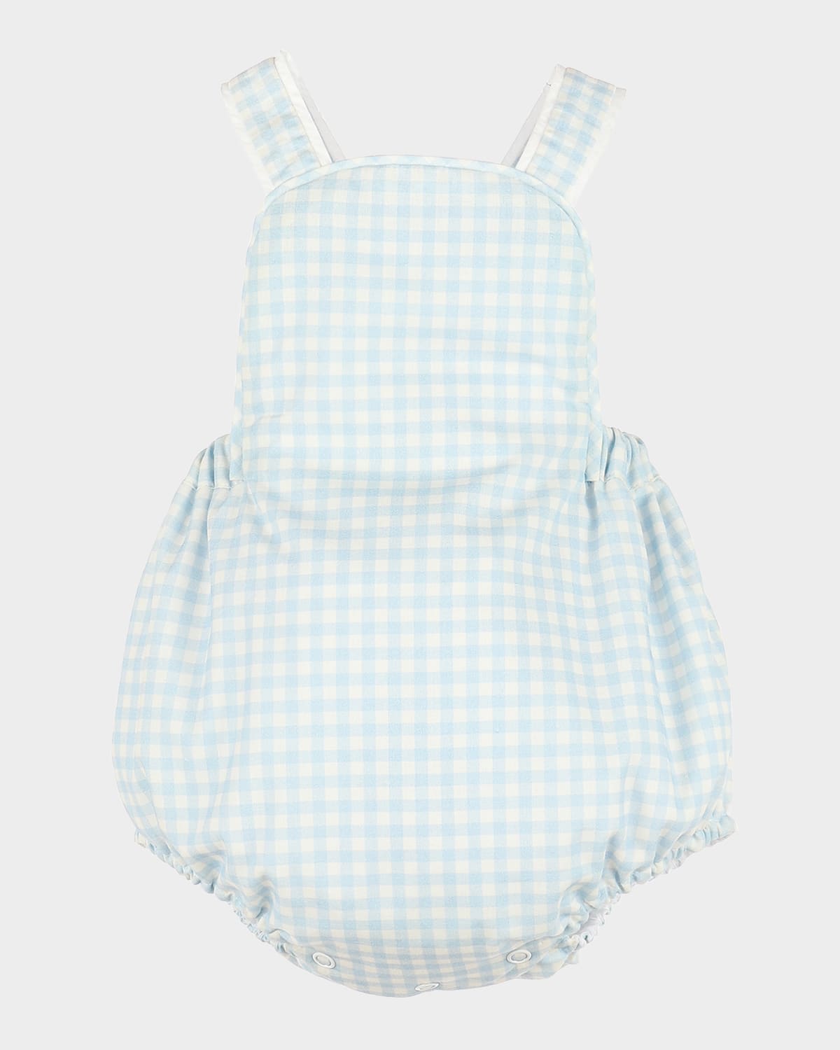 Luli & Me Boy's Vintage Gingham-print Overalls In Blue