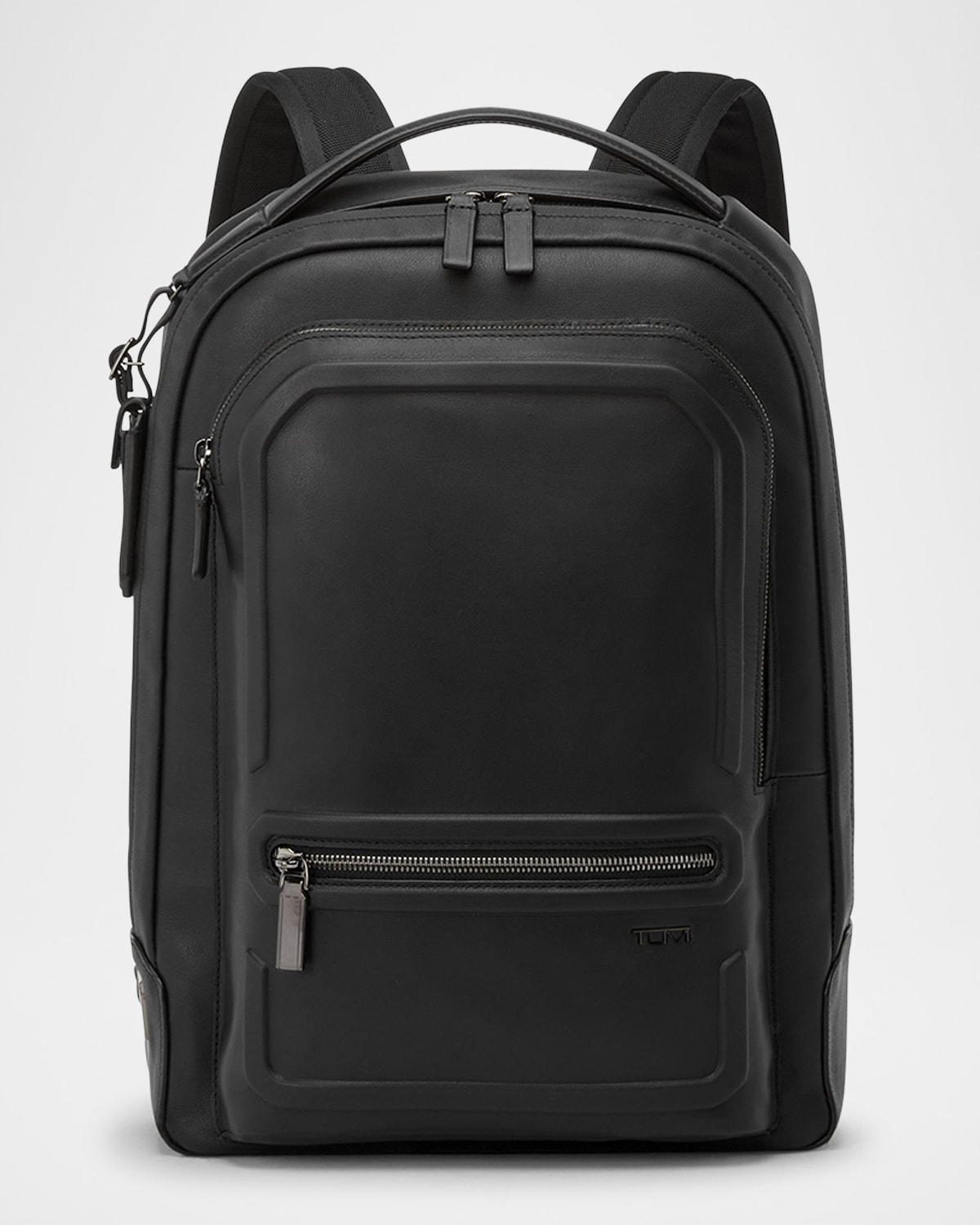 Tumi Harrison Bradner Leather Backpack In Black Bombe