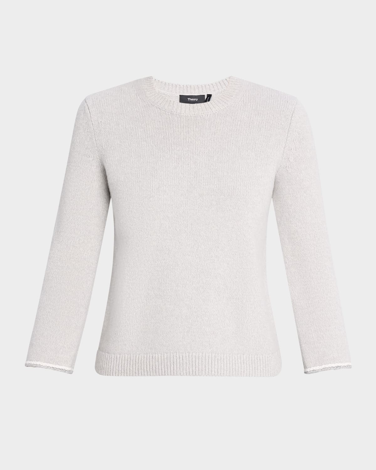 Stitched Wool-Cashmere Crewneck Sweater