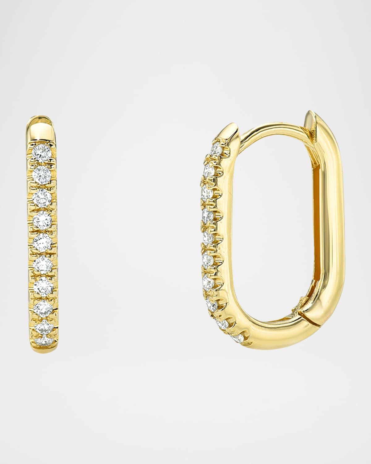 Emerald Oval Hoop Earrings