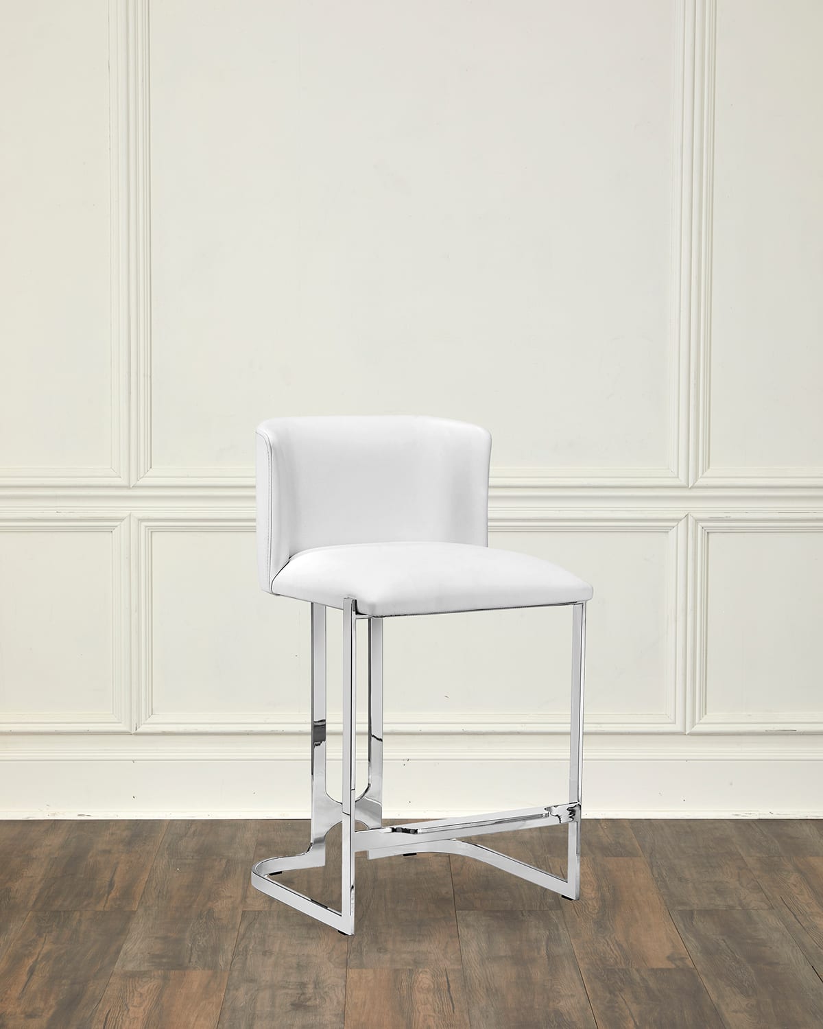 Interlude Home Banks 26" Vegan Leather Counter Stool In Alpine White