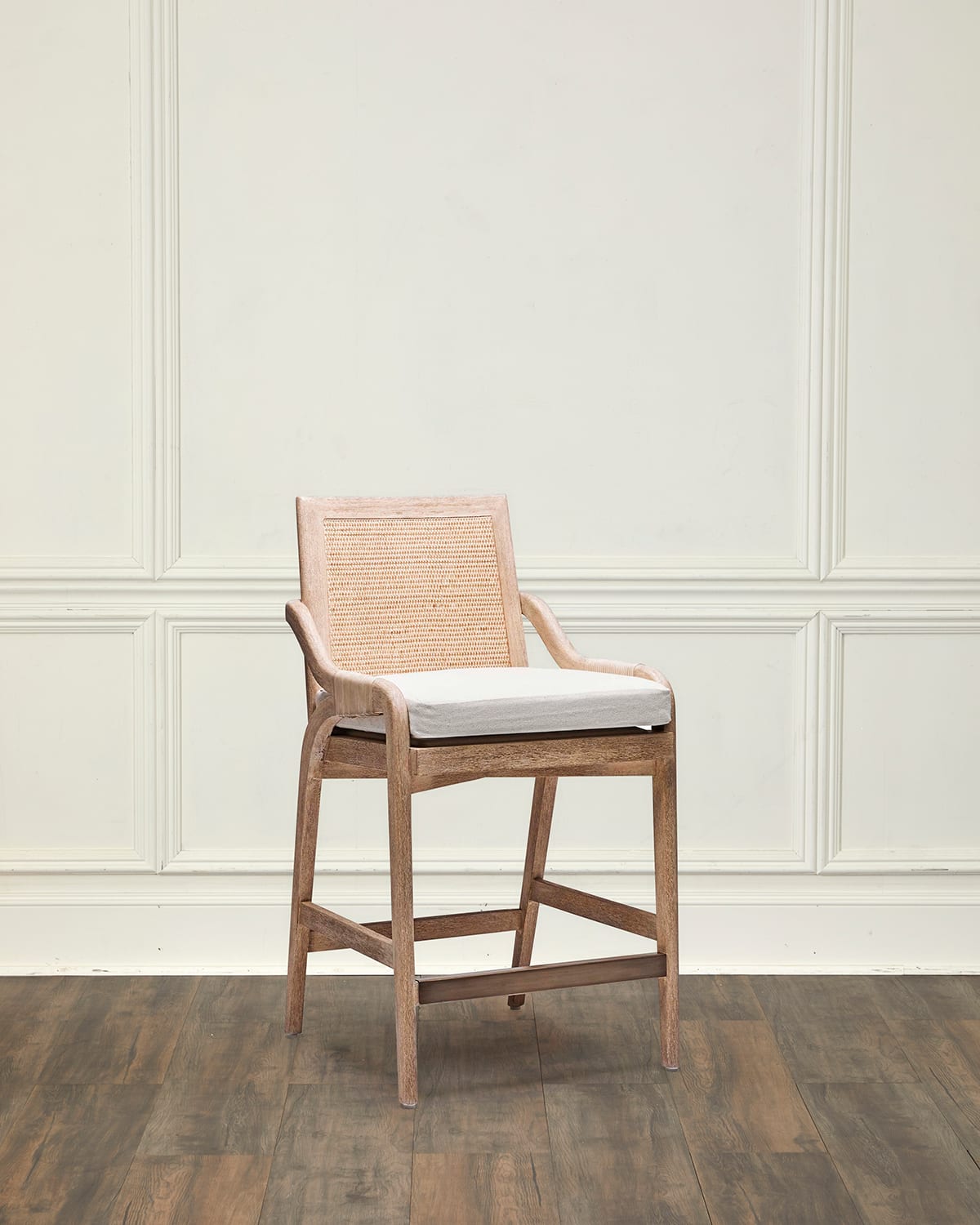 Interlude Home Delray 26" Counter Stool In White Ceruse