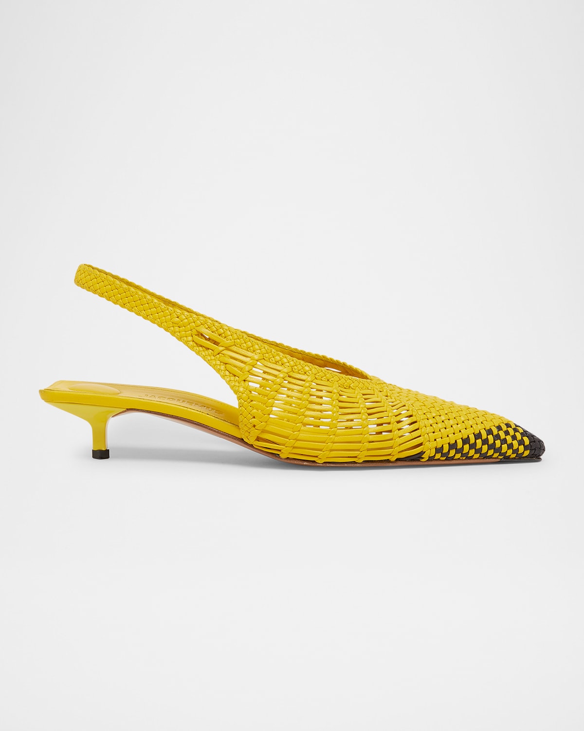 Jacquemus Cubisto Banane Pointed Toe Slingback Pump In Yellow