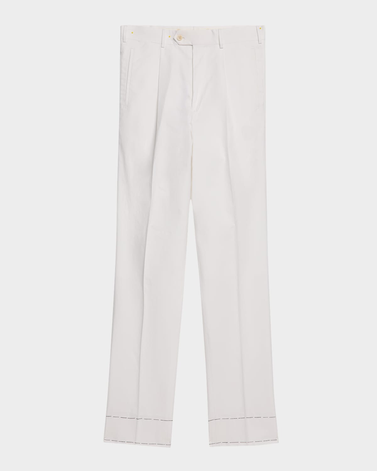 DUNHILL MEN'S SINGLE-PLEATED CHINO PANTS 