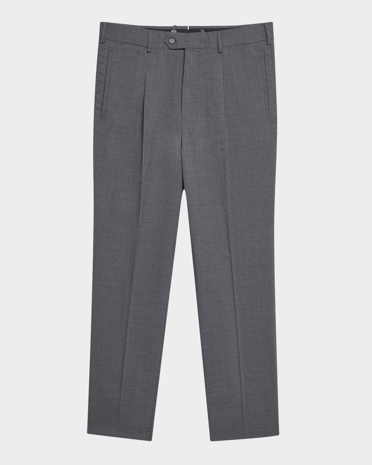 DUNHILL MEN'S WOOL SINGLE-PLEATED TROUSERS 