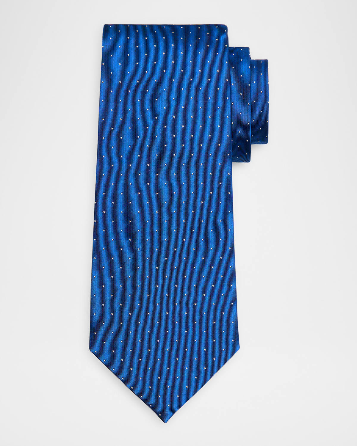 DUNHILL MEN'S POLKA DOT MULBERRY SILK TIE 