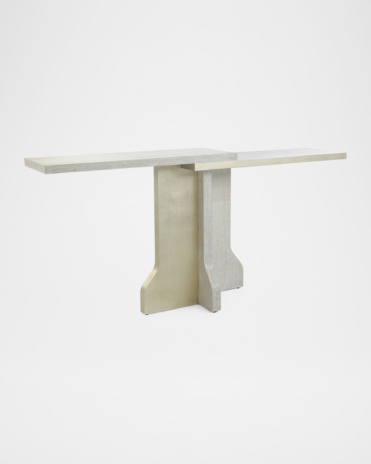 John-richard Collection Mercurio Console Table In White Wash, Silver