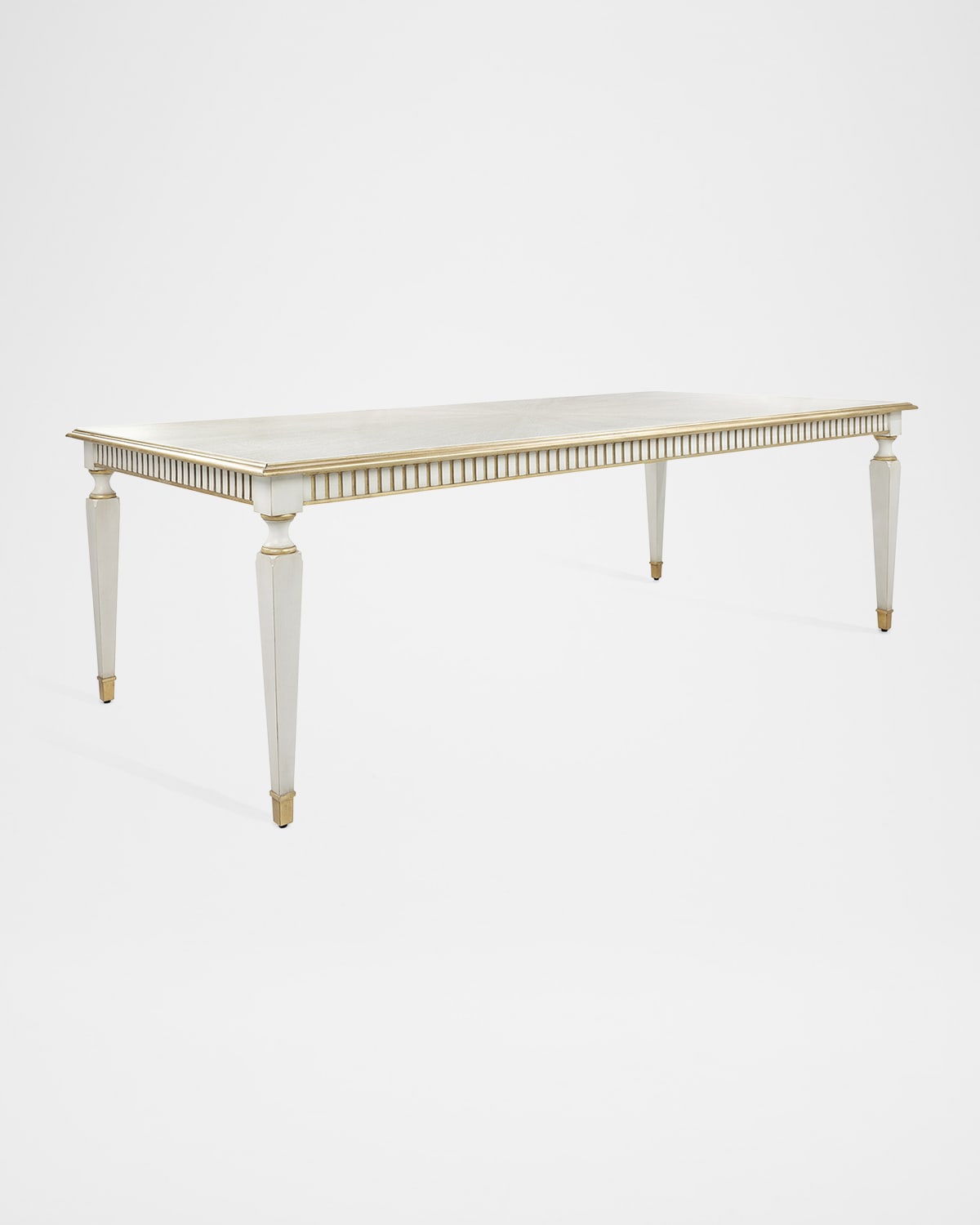John-richard Collection Vallejo Dining Table, 95" In White Wash, Gold