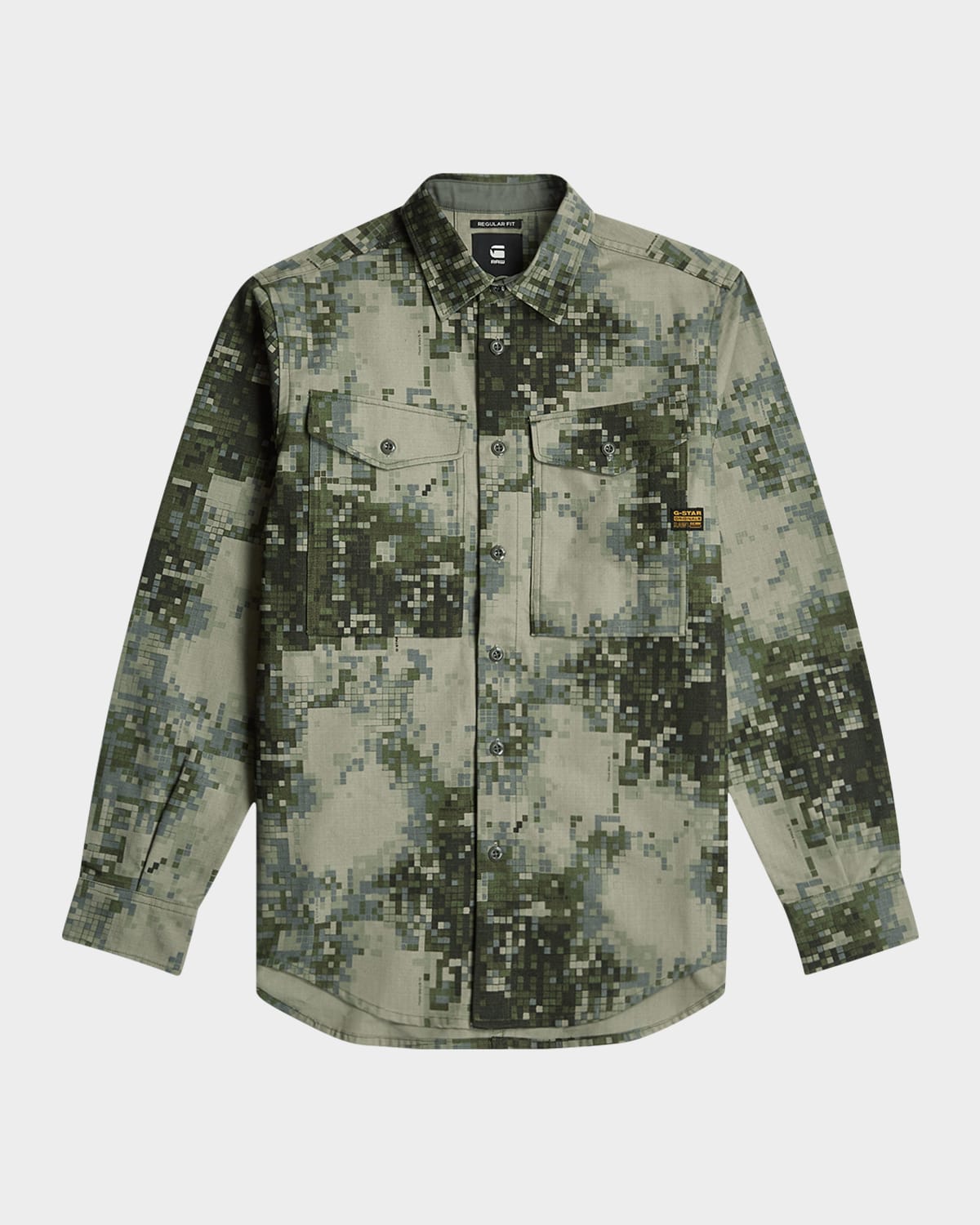 G-star Raw Men's Cargo Pocket Casual Button-down Shirt In Elephant Skin Mini Digi Camo
