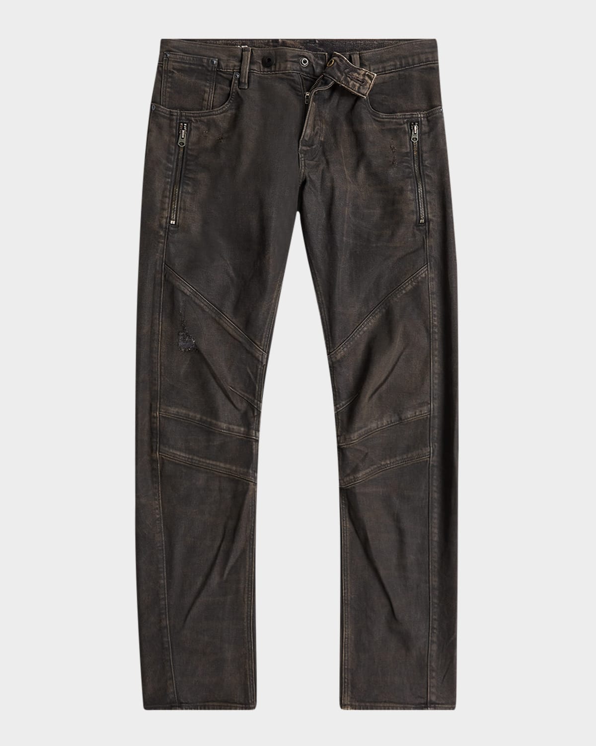 Men's Moto Cross 3D Zip Slim Jeans