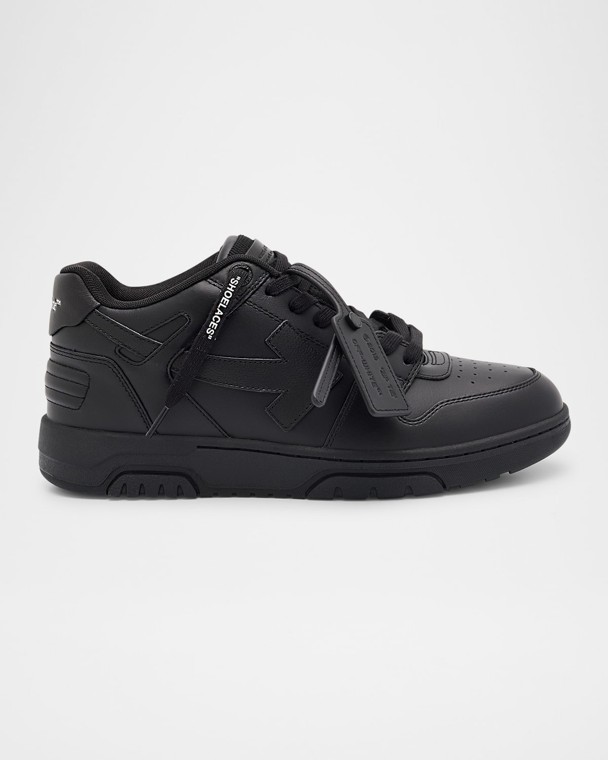 Off-white Out Of Office Leather Sneakers In Black - Black