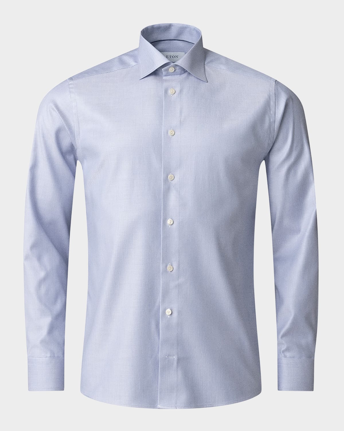 Eton Mens Light Blue Houndstooth-patterned Slim-fit Cotton-blend Shirt In Pastel Purple