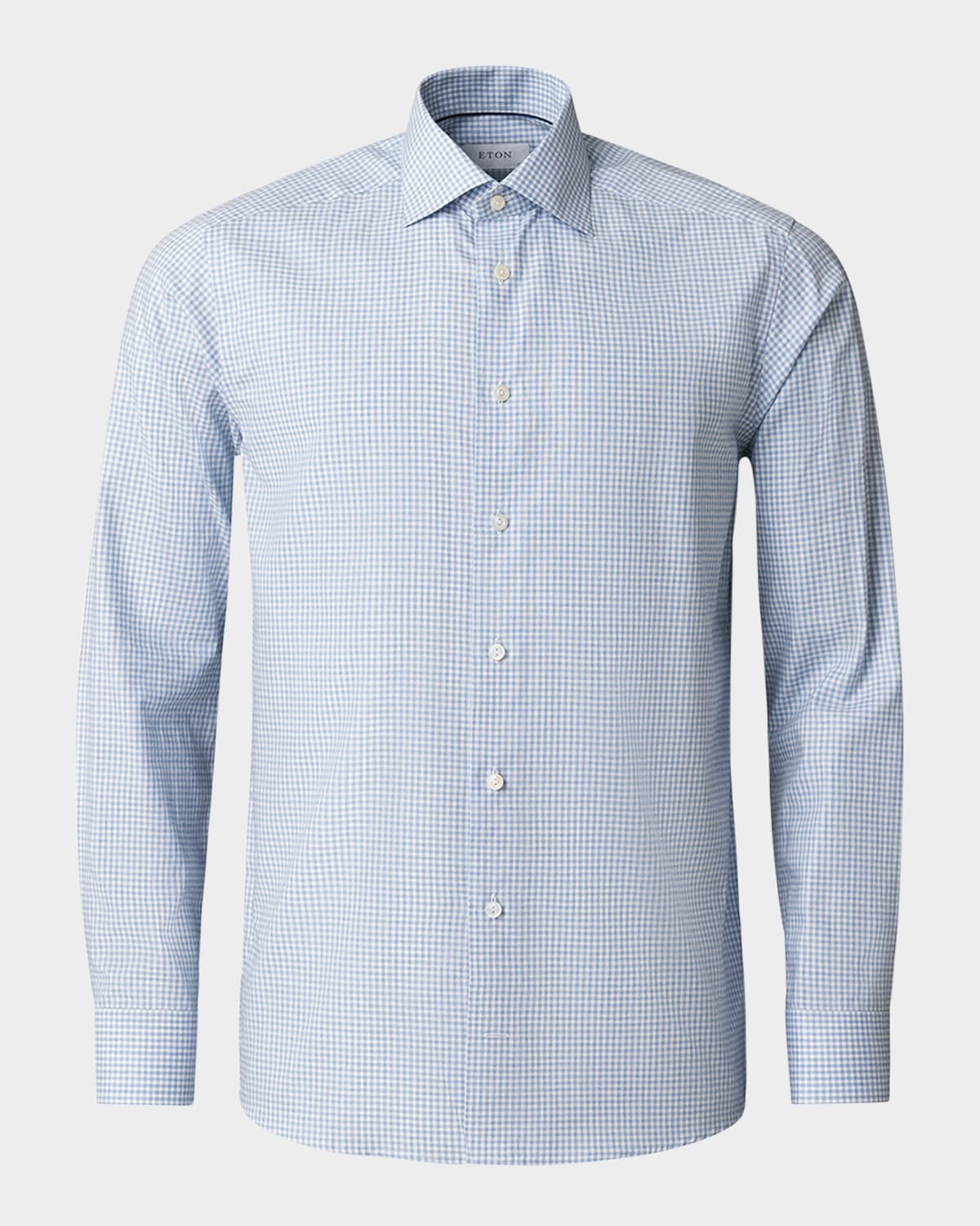 Eton Men's Contemporary Fit Grid Check Sport Shirt In Pastel Blue