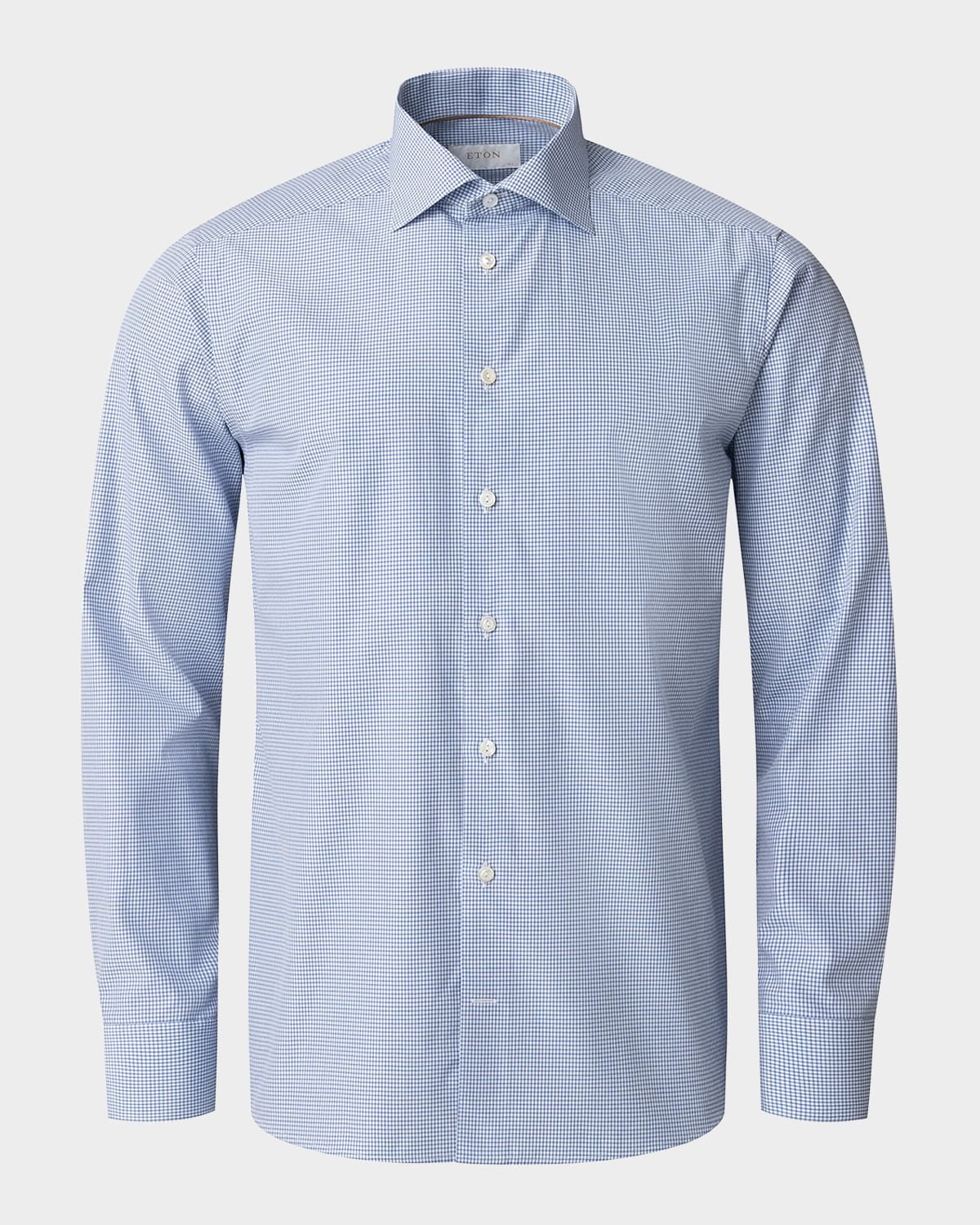 Eton Men's Elevated Contemporary-fit Twill Check Sport Shirt In Pastel Blue