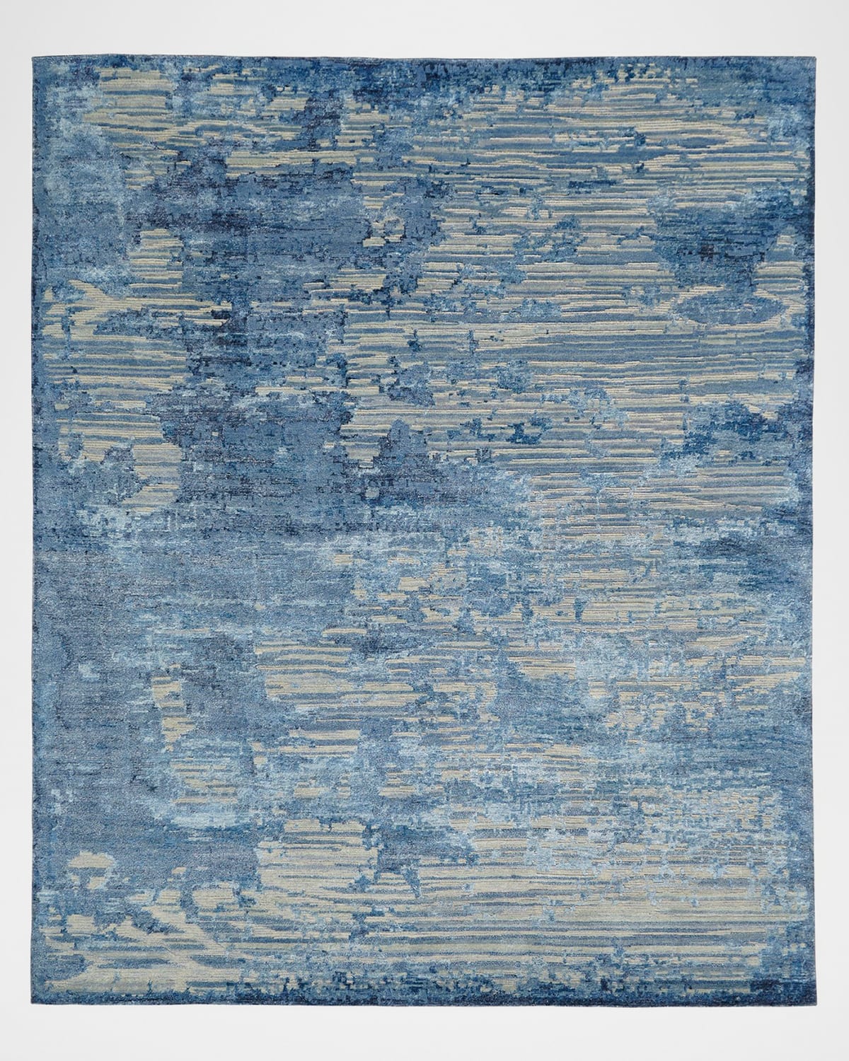 Kalaty Rug Corporation Margaret Hand-knotted Rug, 12' X 15' In Capri Blue