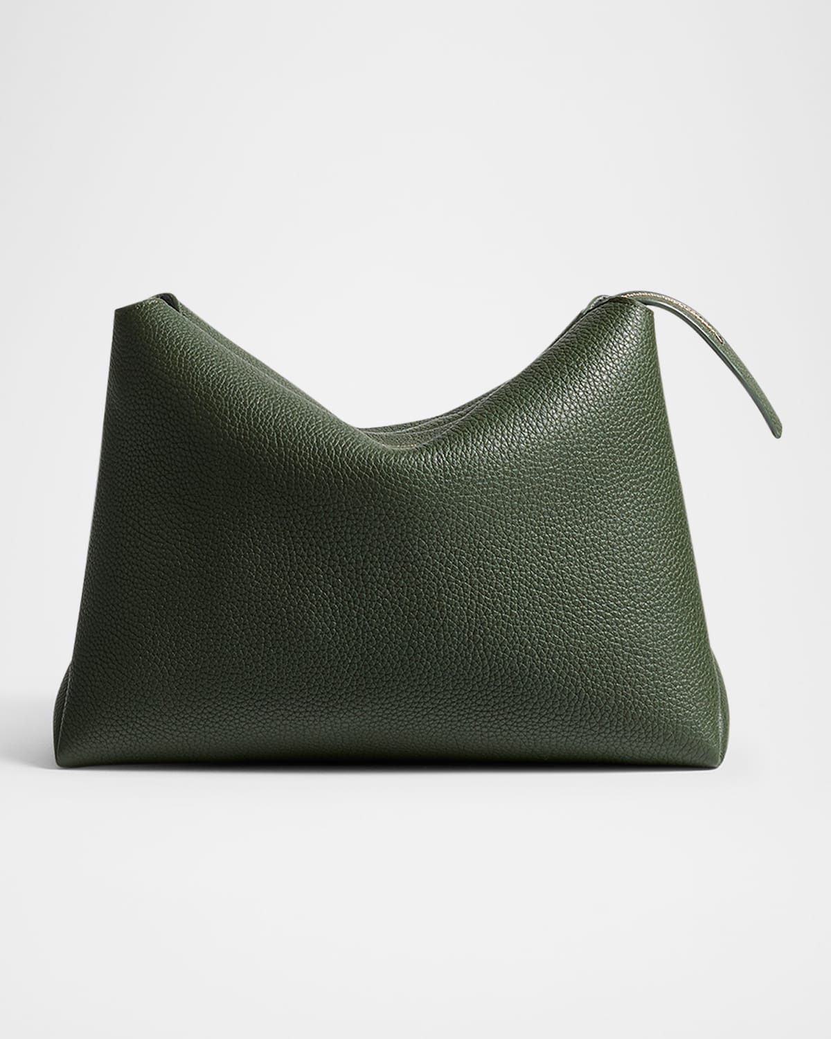 Khaite Lina Medium Zip Leather Crossbody Bag In Green