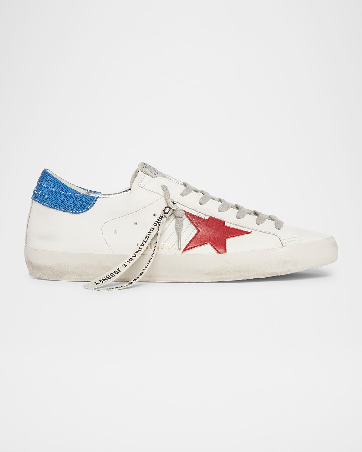 Golden Goose Bio Superstar Sneakers In White/red/blue