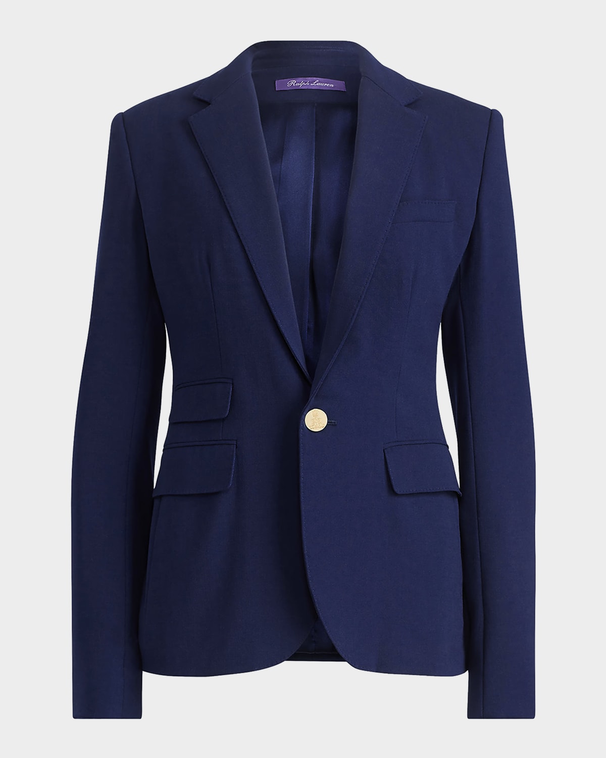 Ralph Lauren Parker Wool Crepe Single-breasted Jacket In Blue