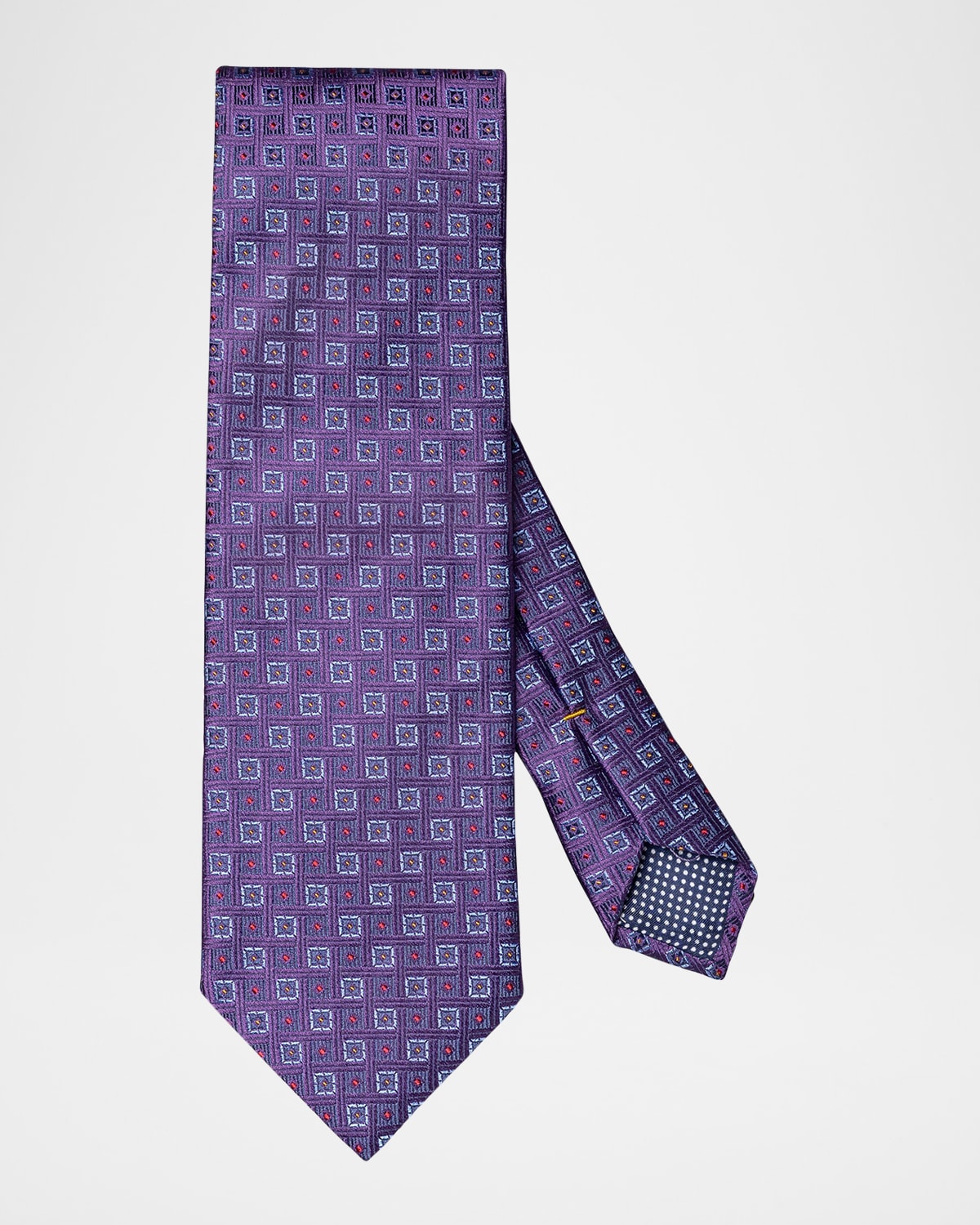 Eton Geometric Medallion Jacquard Silk Tie In Purple