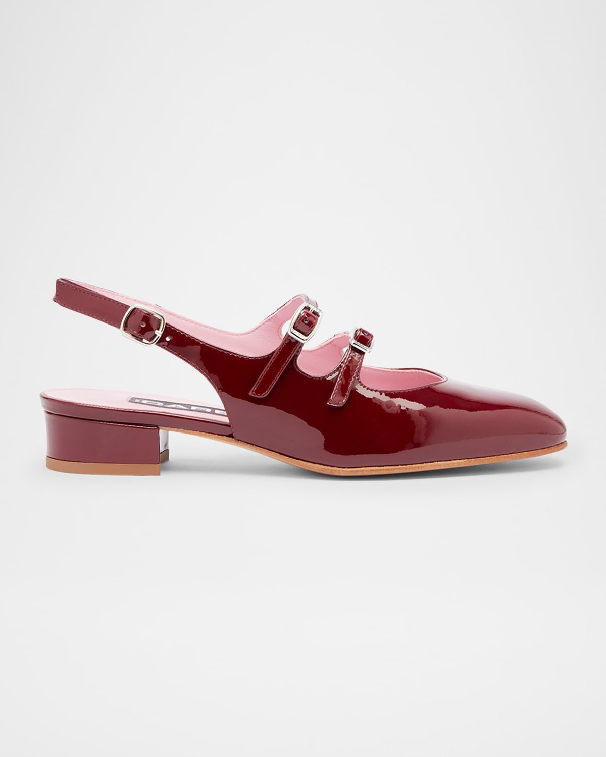 Shop Carel Peche Patent Mary Jane Ballerina Flats In Burgundy