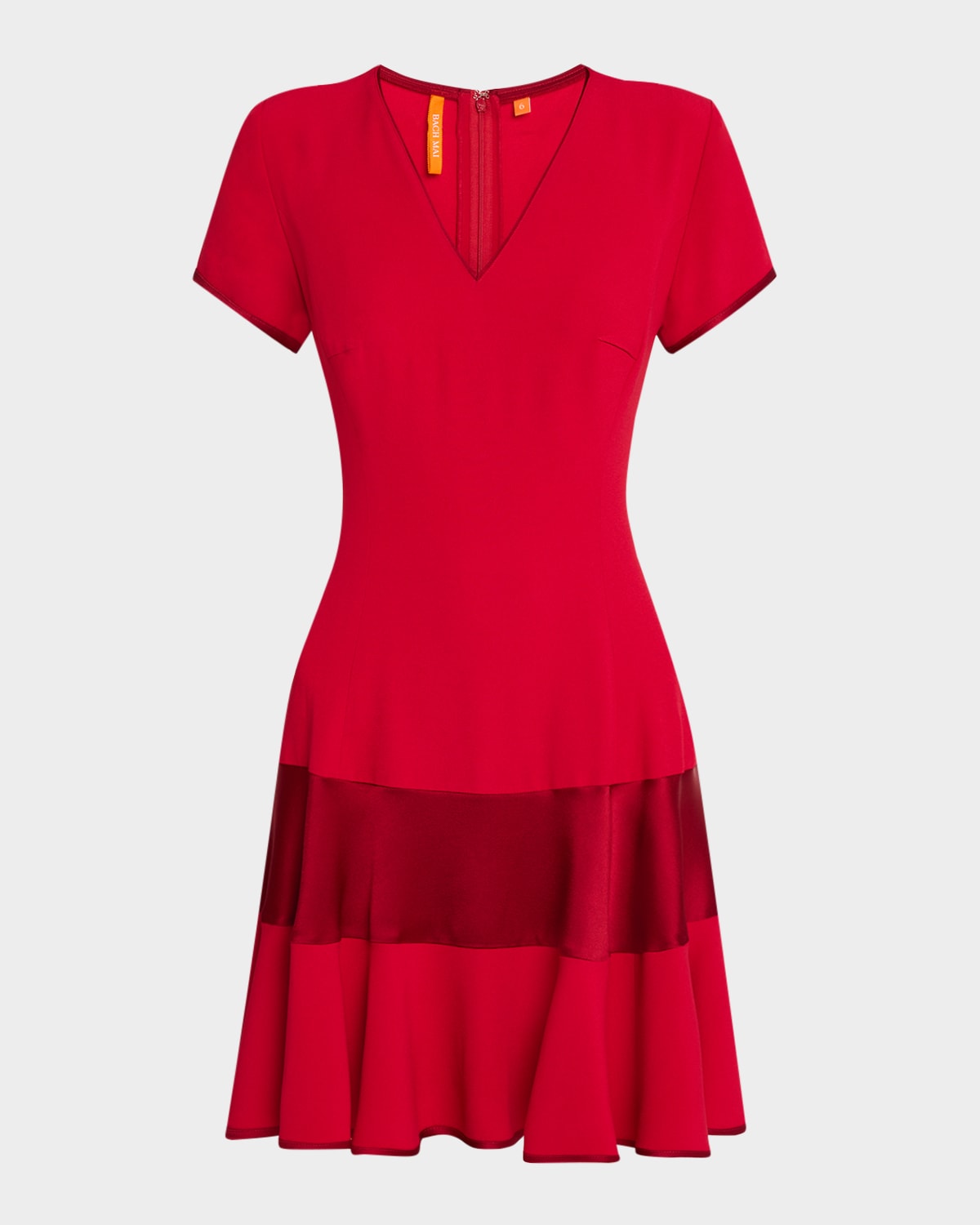 V-Neck Short-Sleeve Flounce Dress