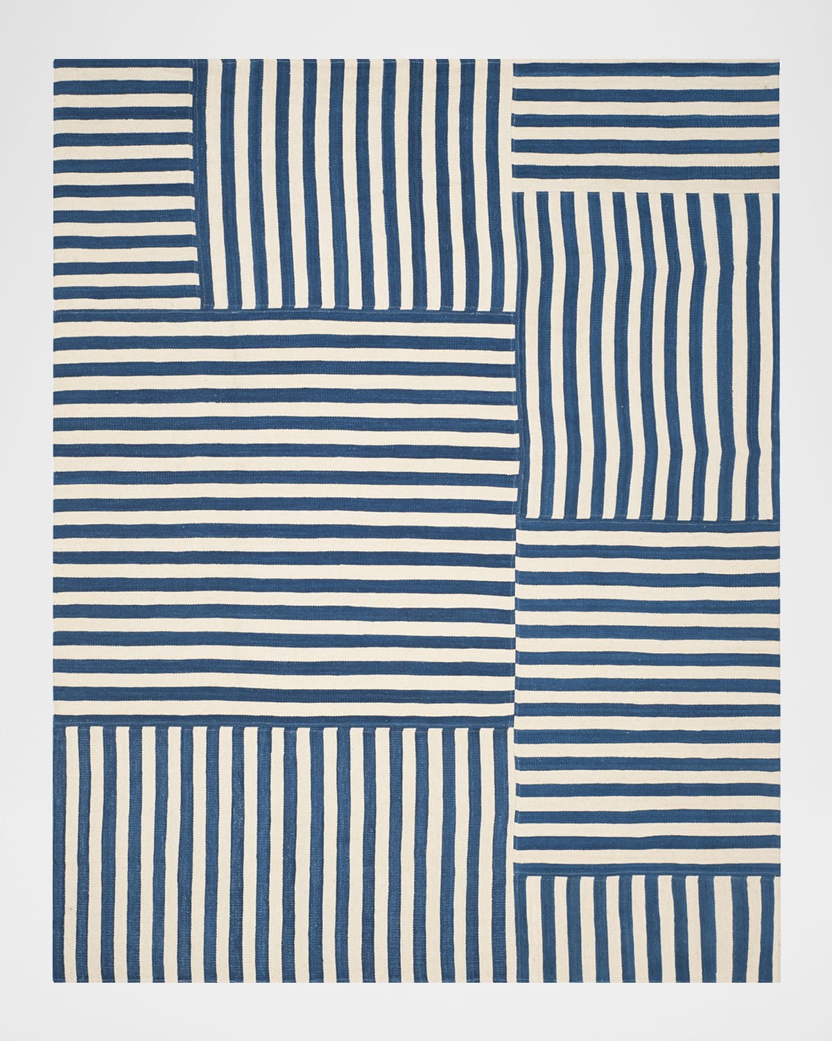 Polo Ralph Lauren Celeste Stripe Patch Hand Woven Rug In Pacific