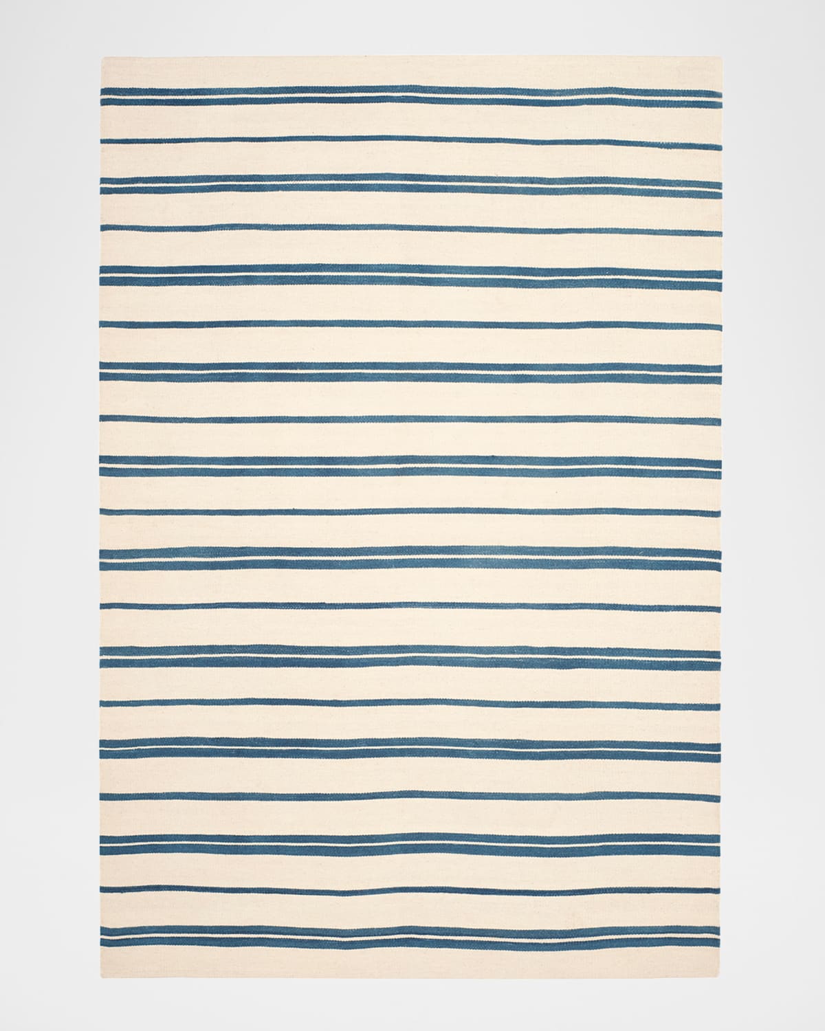 Polo Ralph Lauren Brett Stripe Flat-weave Rug In Pacific
