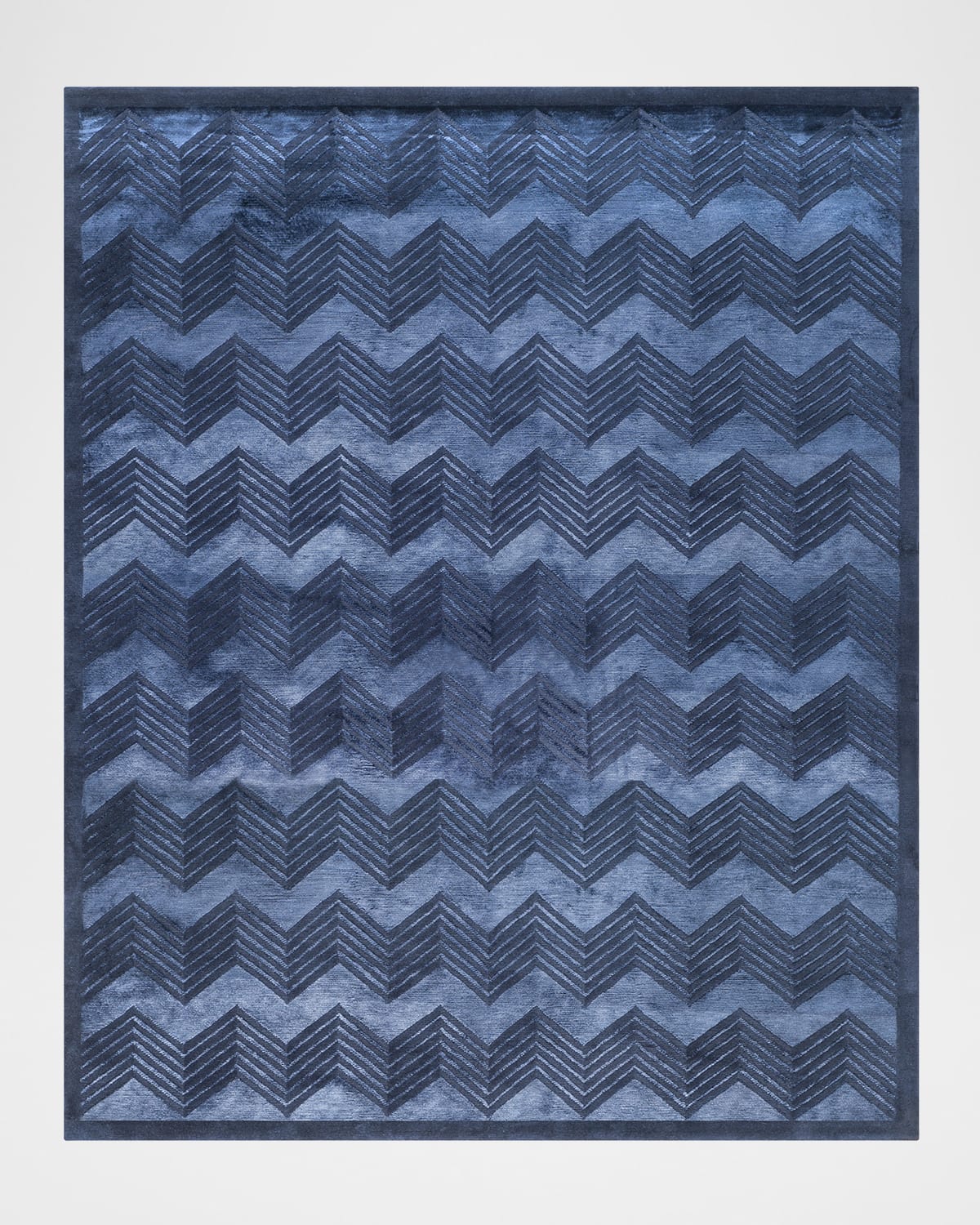 Polo Ralph Lauren Monroe Chevron Hand Knotted Rug In Saphire