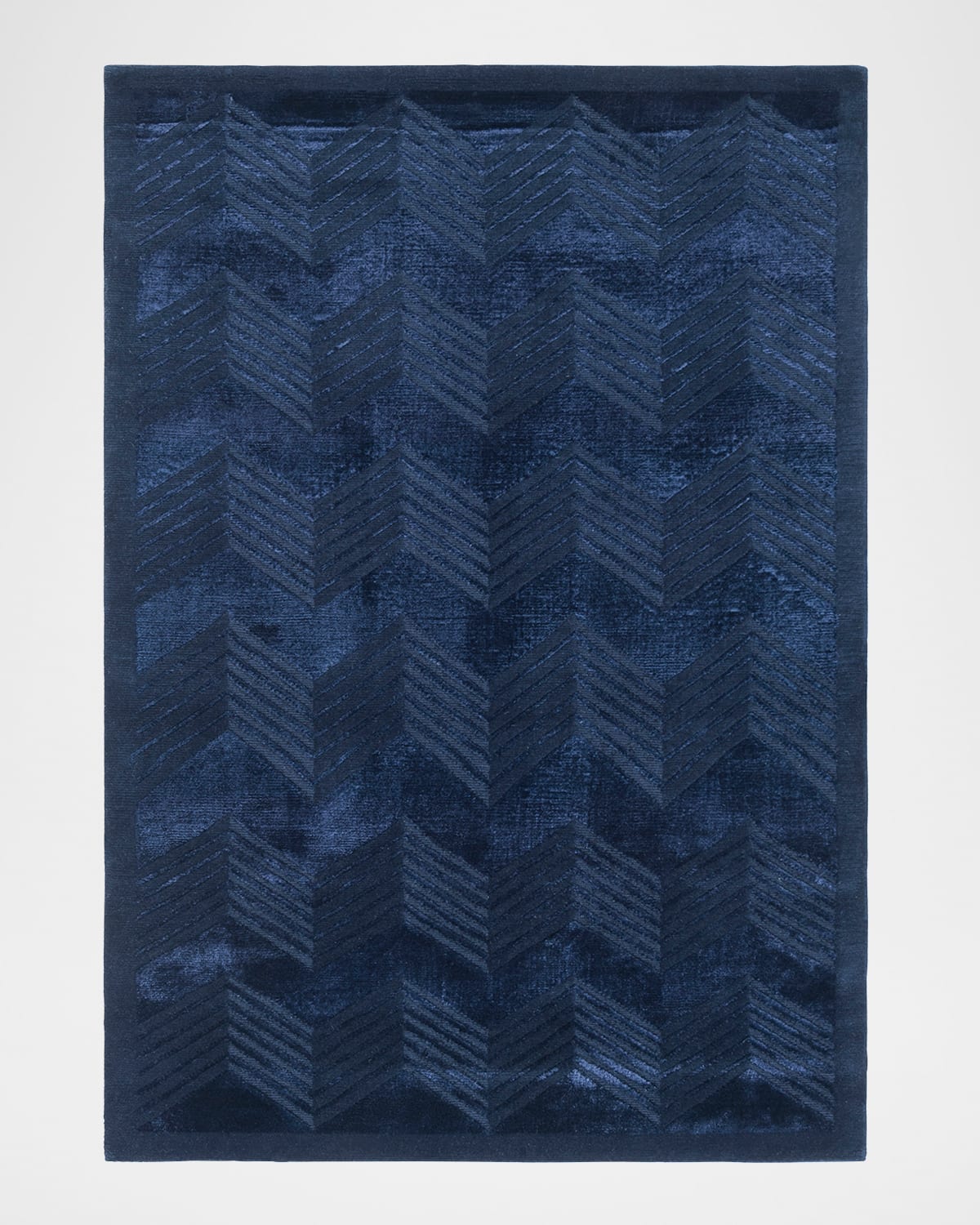 Polo Ralph Lauren Monroe Chevron Hand Knotted Rug In Saphire