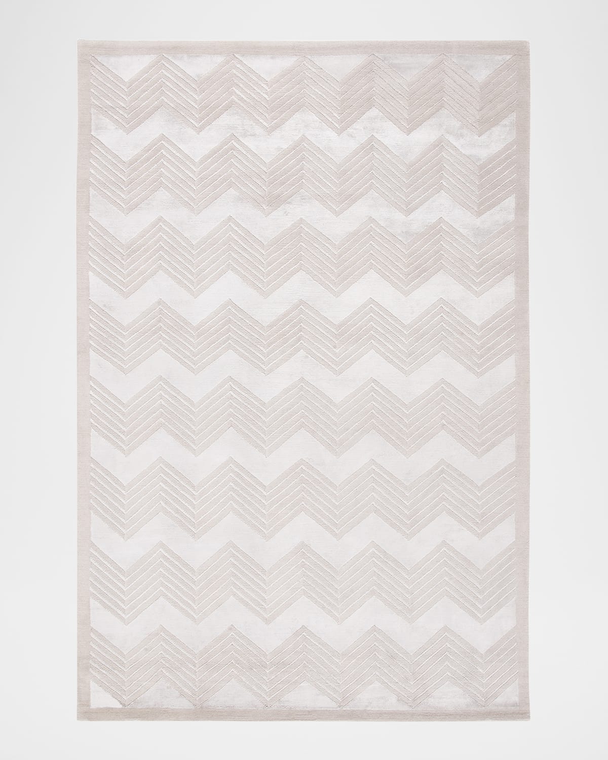 Polo Ralph Lauren Monroe Chevron Hand Knotted Rug In Sterling