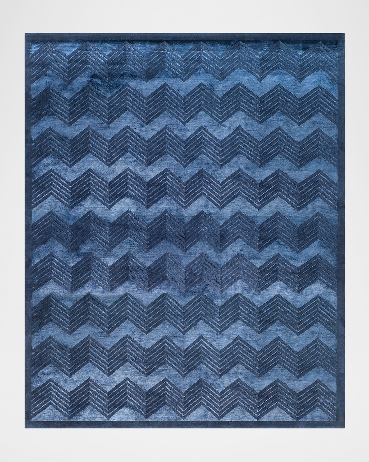 Polo Ralph Lauren Monroe Chevron Hand Knotted Rug In Saphire