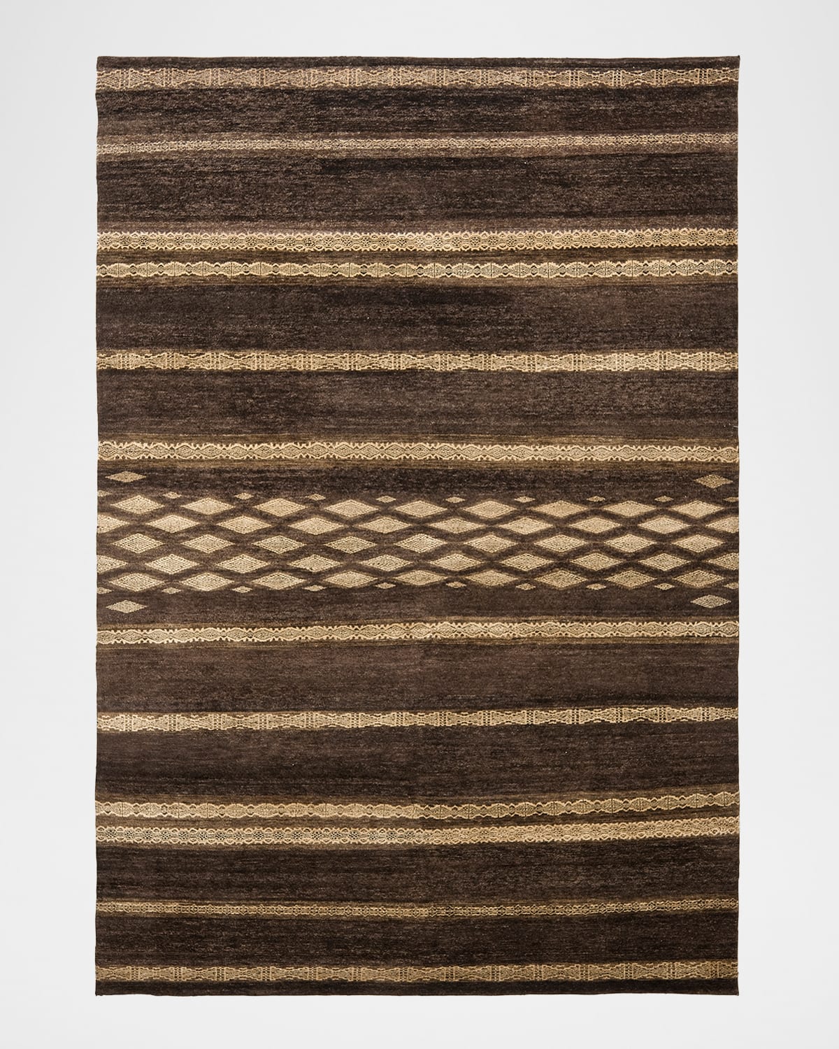 Polo Ralph Lauren Nairobi Stripe Hand Knotted Rug In Safari Brown