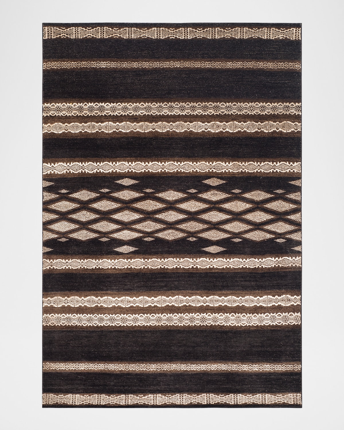 Polo Ralph Lauren Nairobi Stripe Hand Knotted Rug In Safari Brown
