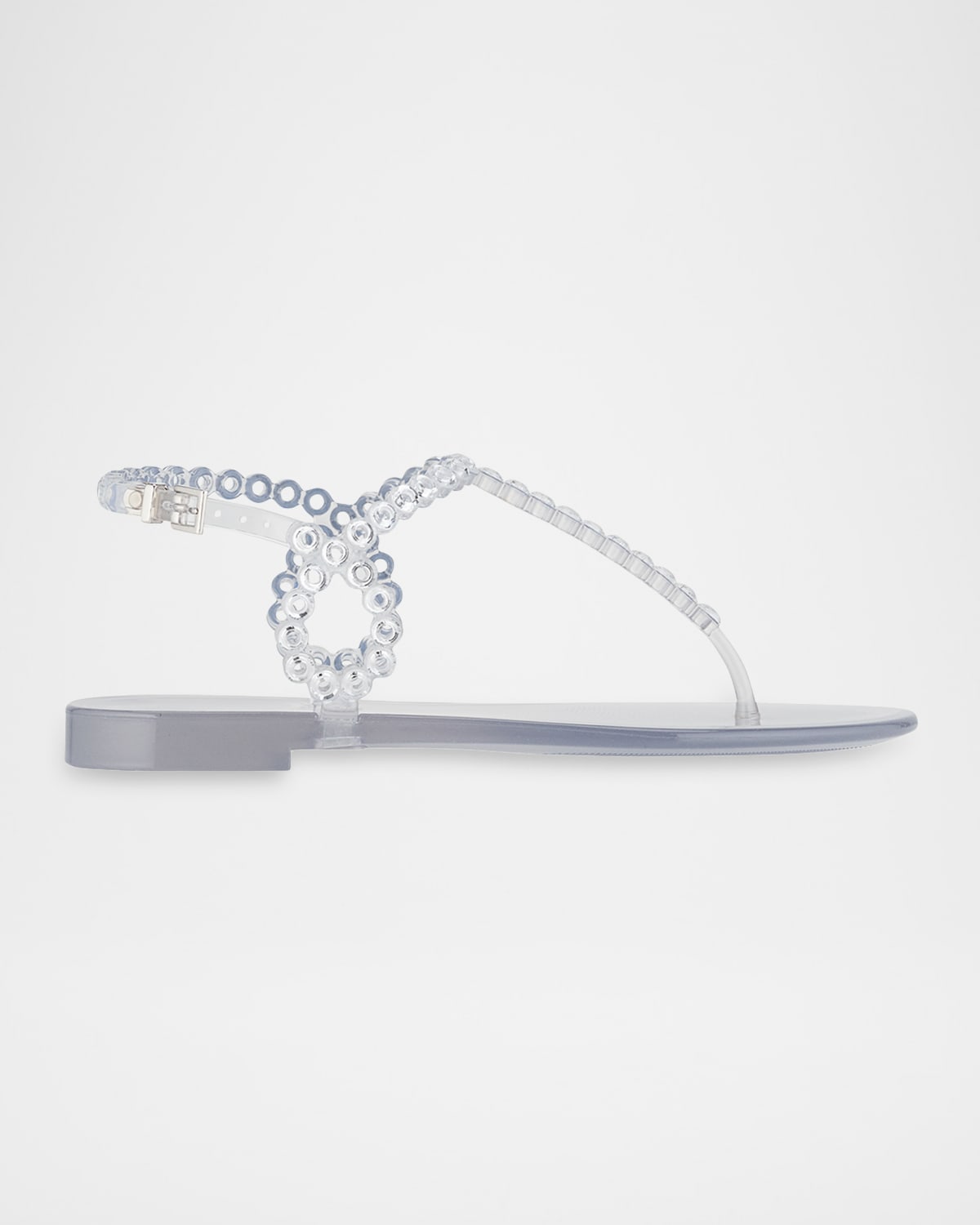 Aquazzura Almost Bare Crystal Jelly Slingback Sandals In Transparent