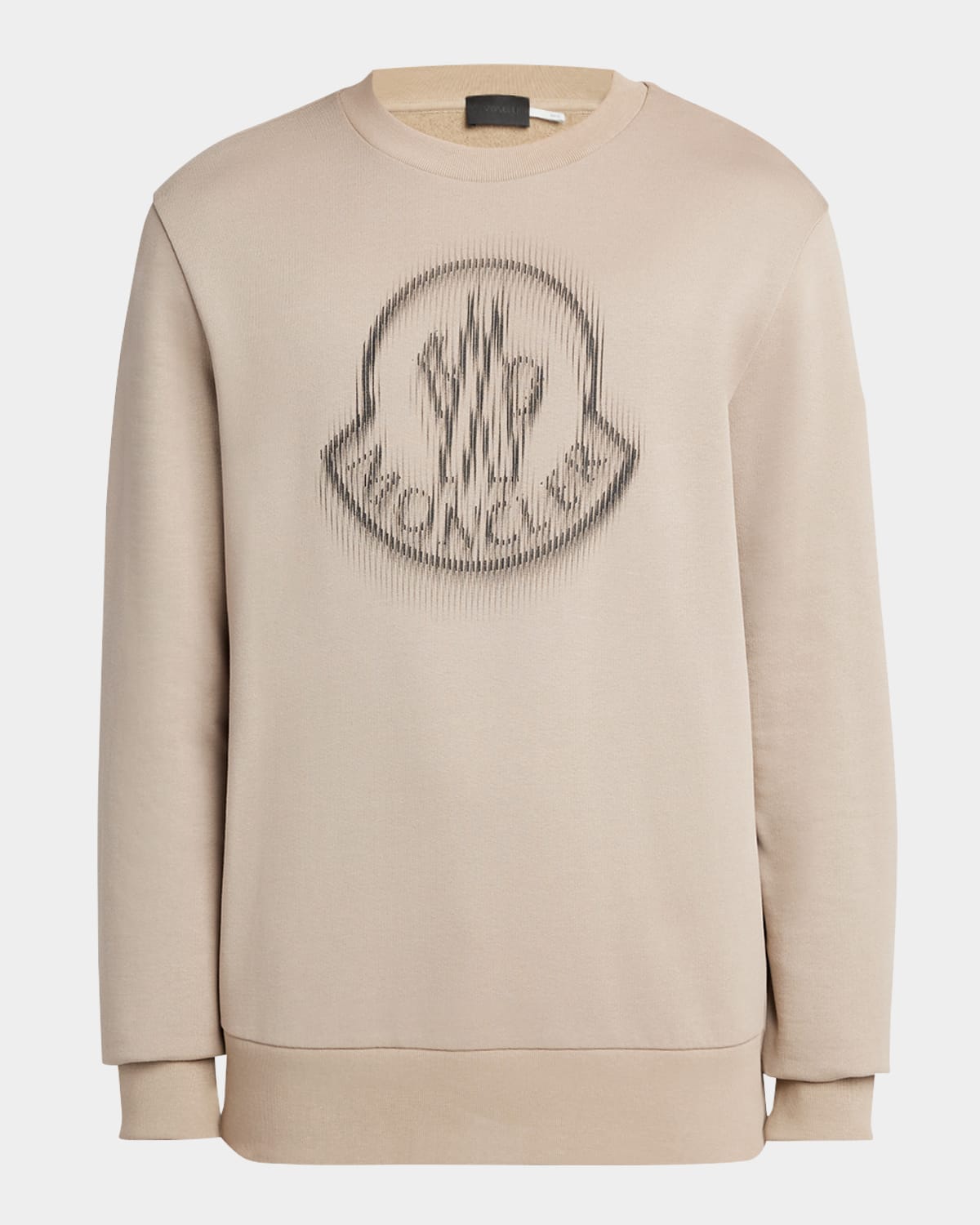 Moncler Blurred Logo Graphic Sweatshirt In Light Beige