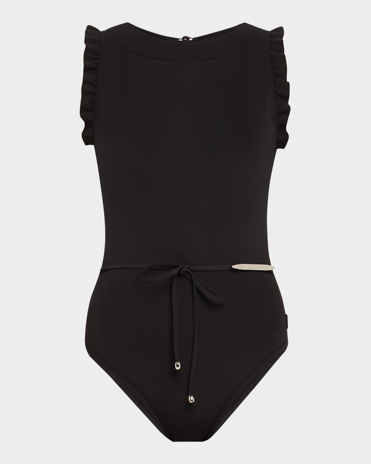Ruffle Belted One-Piece Swimsuit