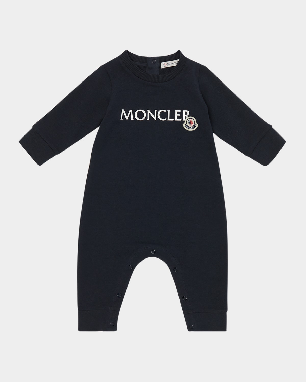Moncler Boy's Coverall W/ Classic Logo In Navy Blue