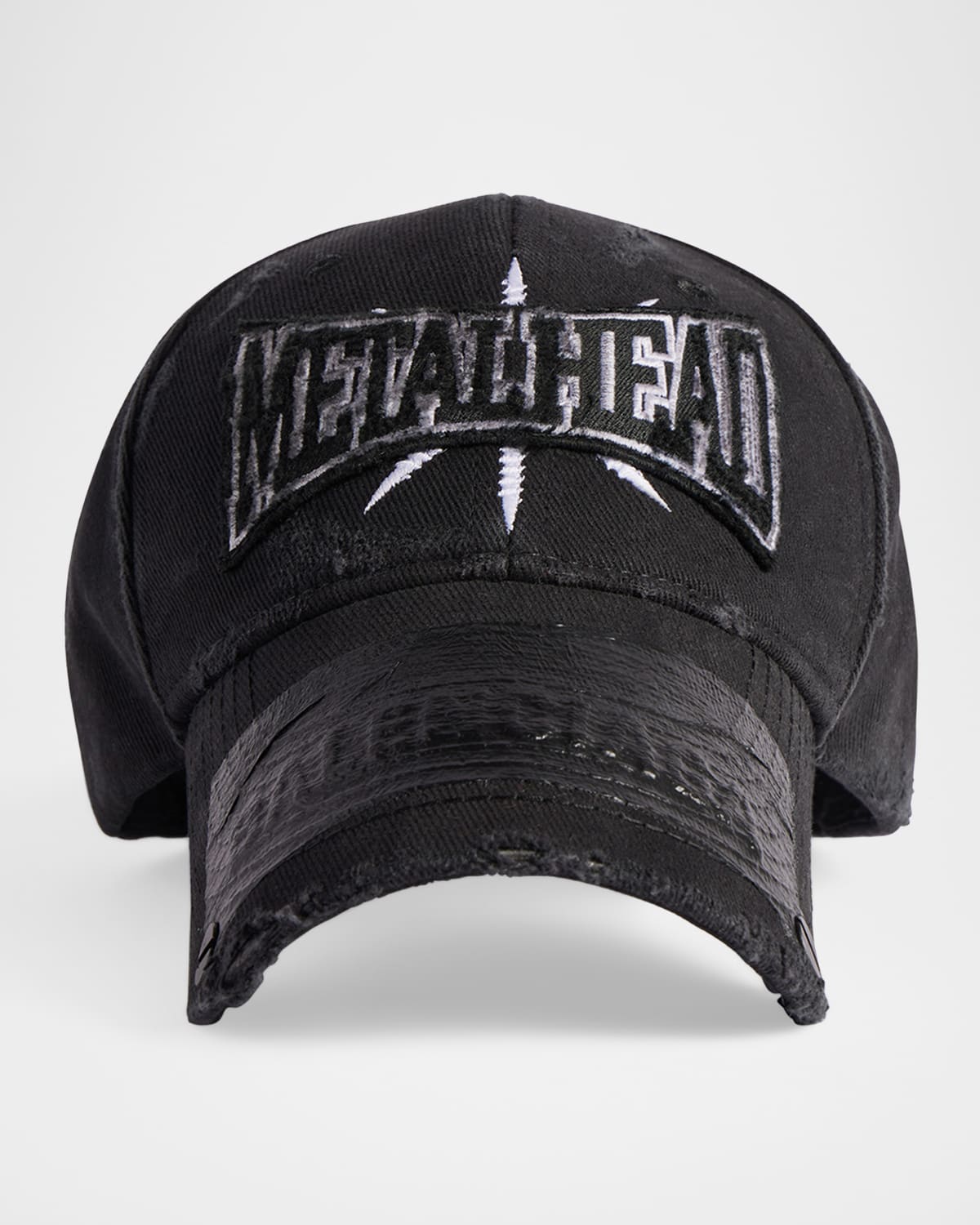 Balenciaga Men's Metalhead Baseball Cap In 1000 Black