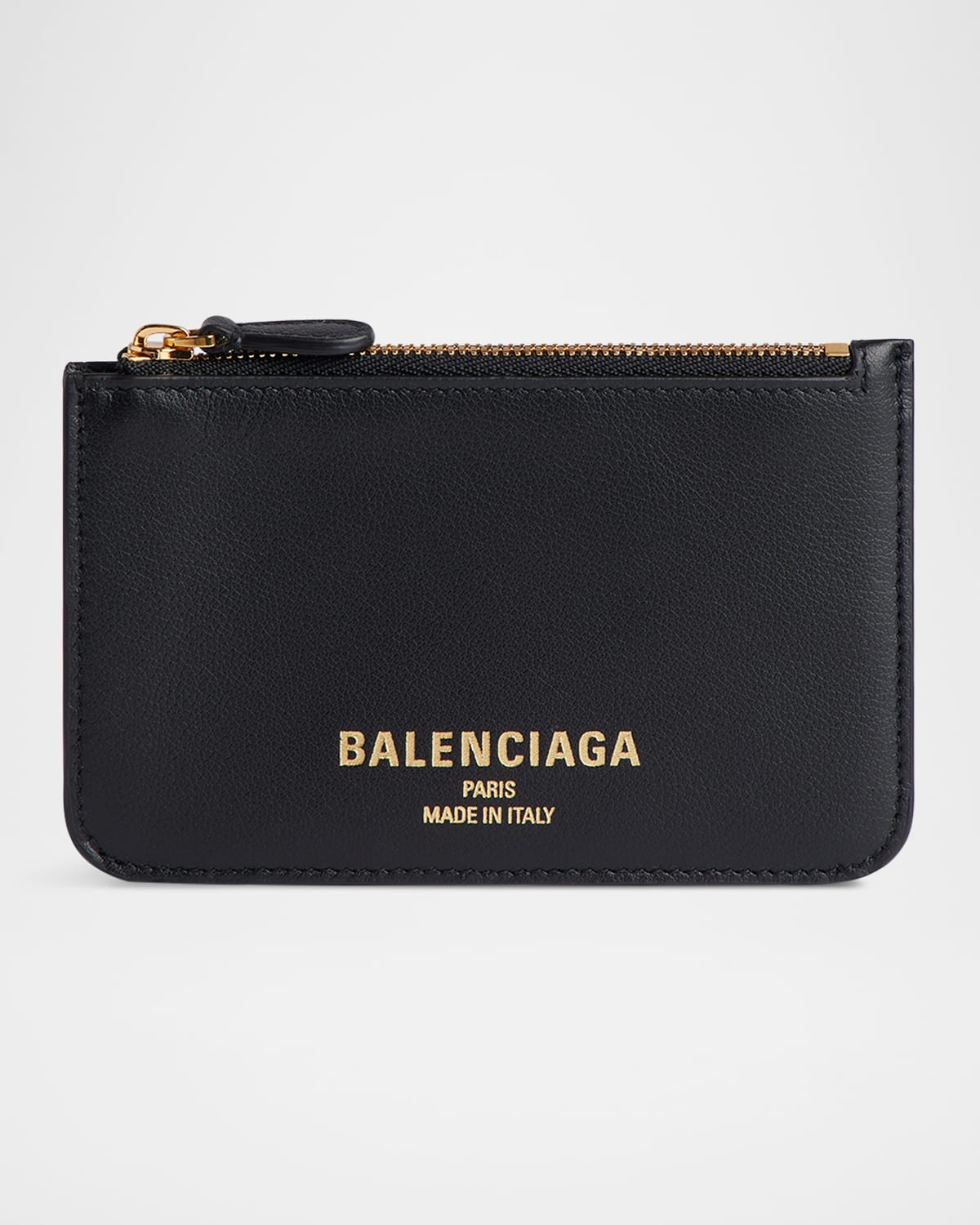 Balenciaga Cash 2.0 Zip Leather Card Holder