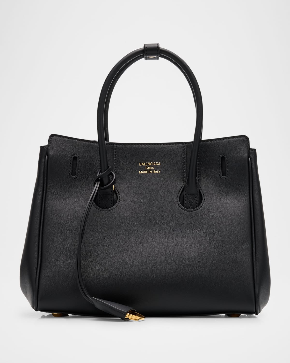 Balenciaga Hampton Mini Leather Tote Bag In Black